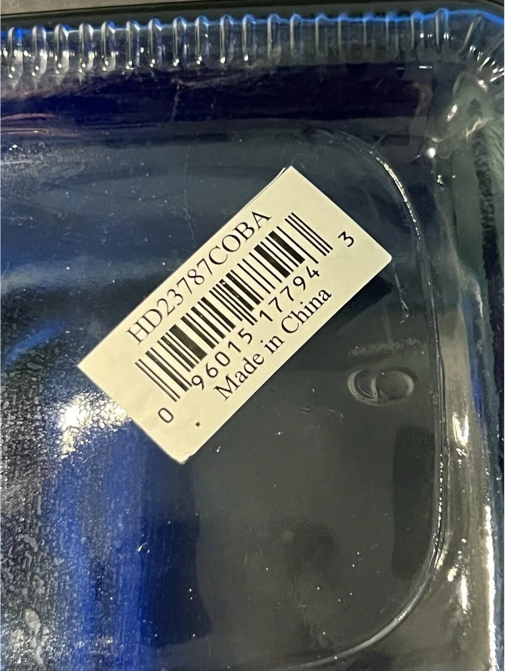 NWT Vintage 1990s Cobalt Blue Glass Square Vase, 4.5x5”
